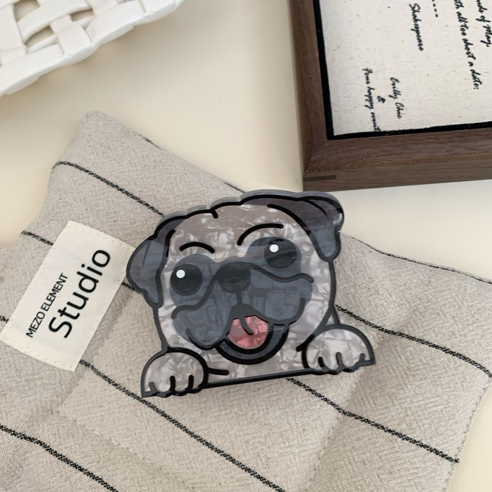 Pug Acrylic Hair Claw Clip – Cute Dog Hair Accessory